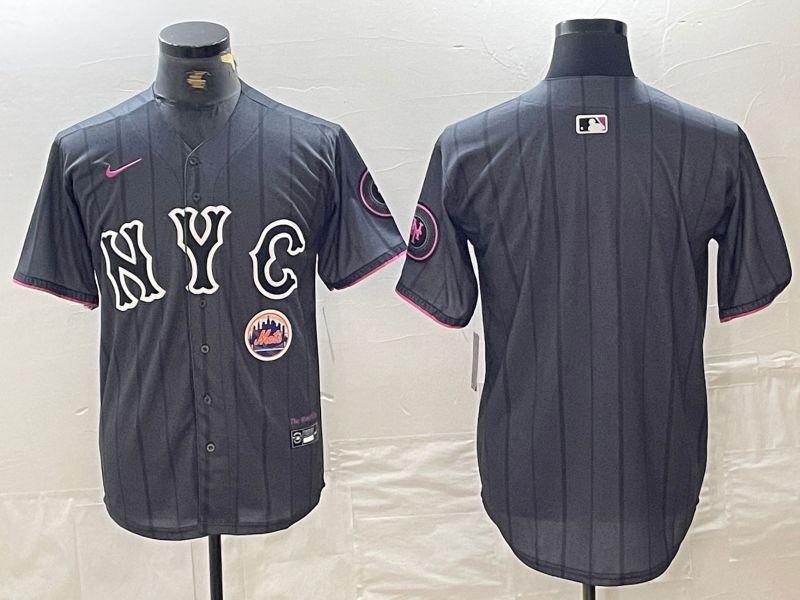 Men New York Mets Blank Black City Edition 2024 Nike MLB Jersey style 6->new york mets->MLB Jersey